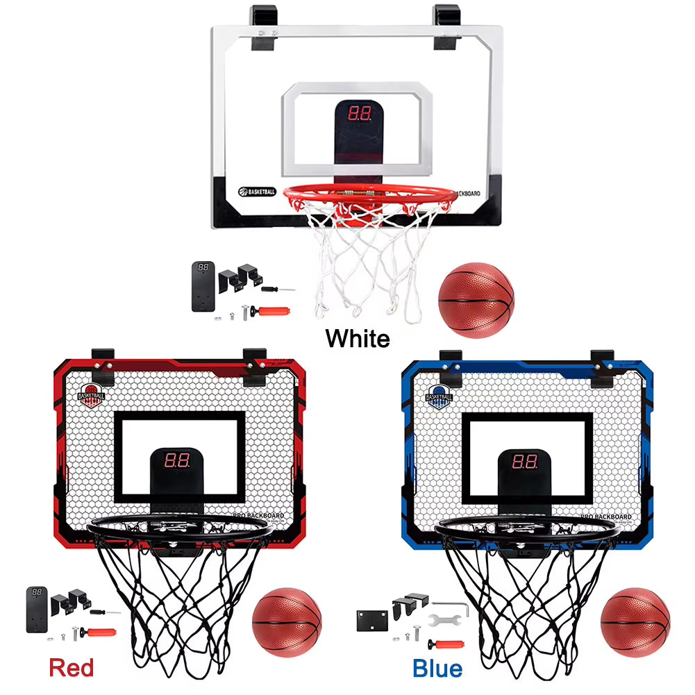 Kids Mini Basketball Hoop with Electronic Scoreboard Ball Sport Backboard Outdoor Indoor Excersise Accessory Funny Game Toys