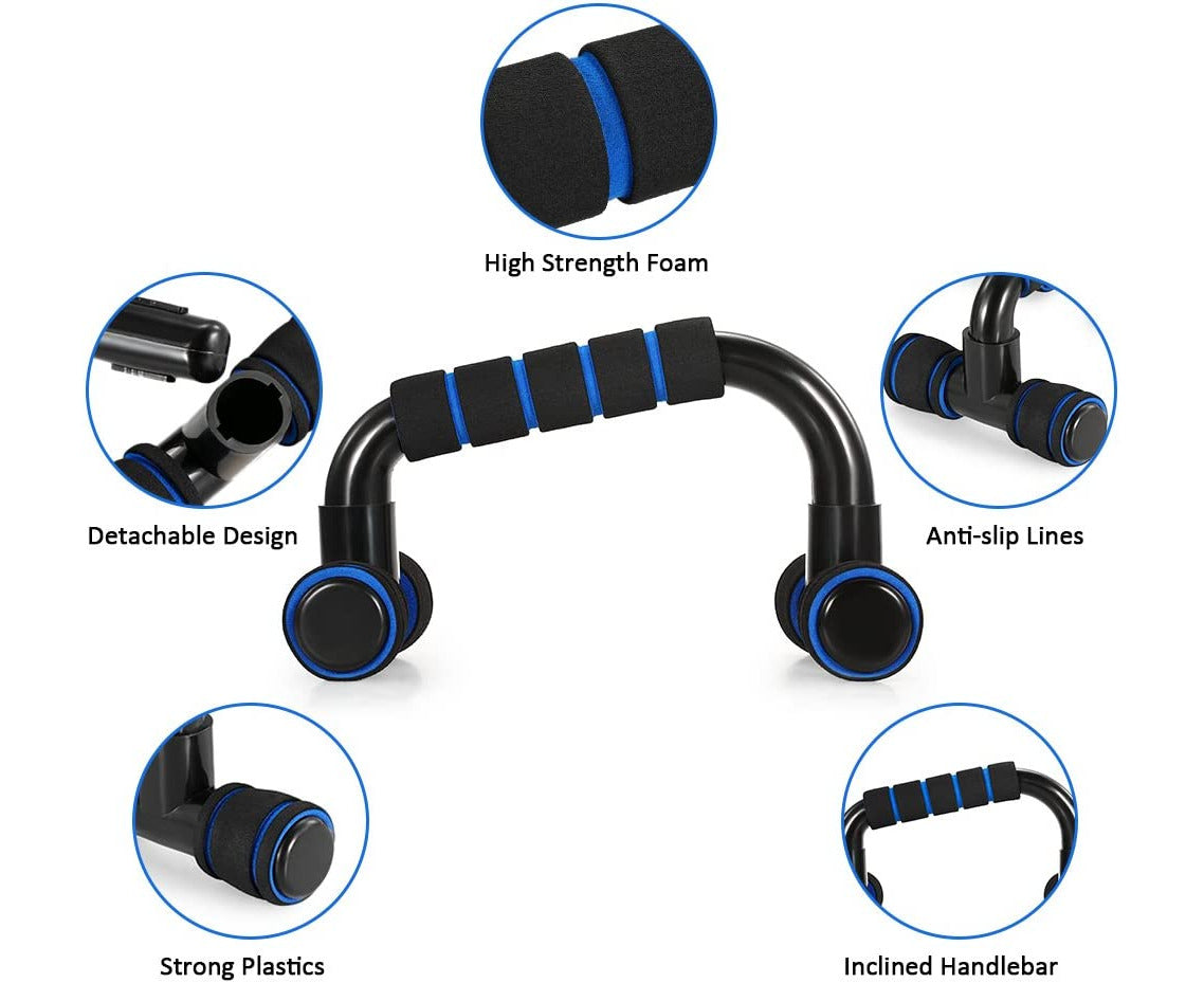 Indoor Gym - Blue5 in 1 Fitness Equipment Belly Bike + Traction Frame + Skipping Rope + Resistance Band + Knee Mat Complete Set